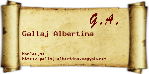 Gallaj Albertina névjegykártya